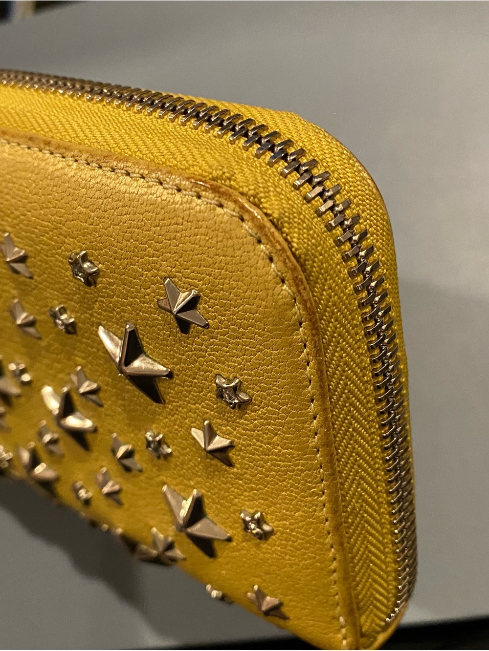 Jimmy Choo Yellow Star-Studded Zip Wallet - Picture 2 of 16